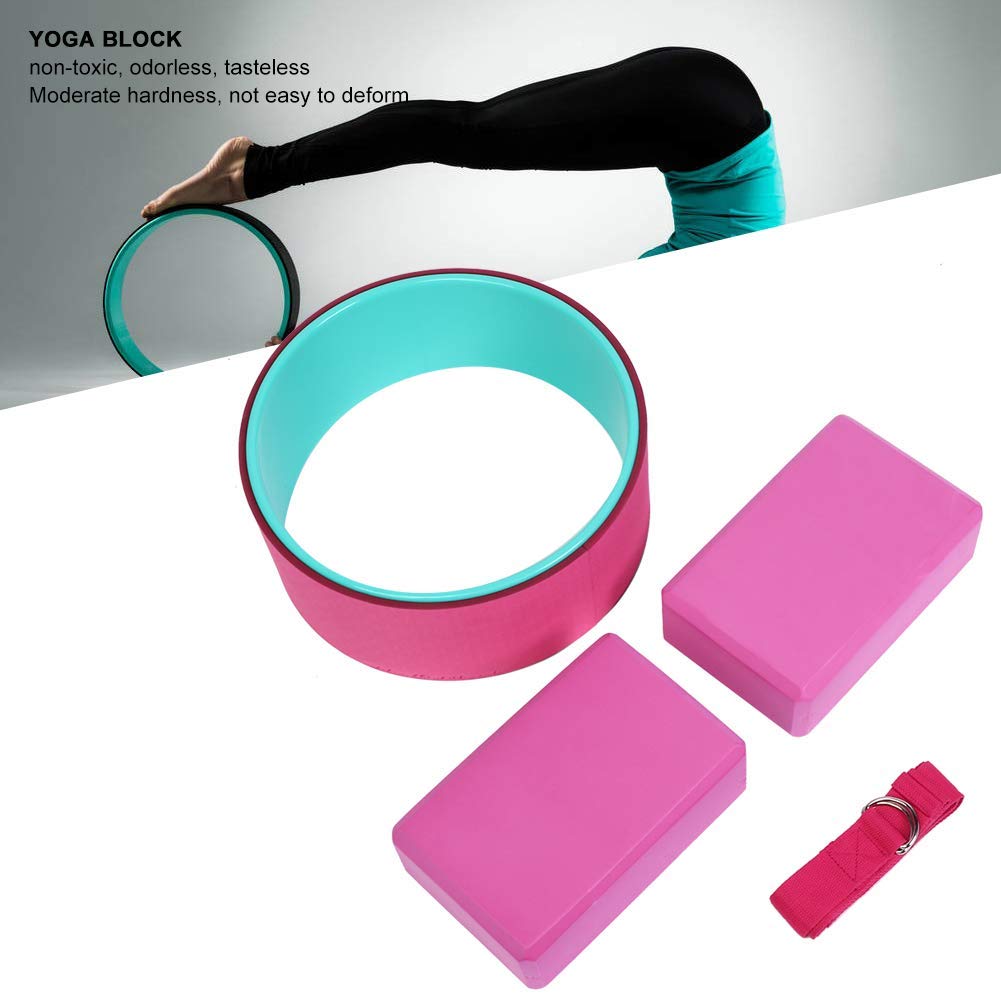 Yoga Prop Wheel, Set di Ruote, Dharma Yoga Prop Wheel e Cinghia Stretching Fitness Set per Migliorare i piegamenti All'Indietro per Lo Stretching della Ruota Yoga per la Schiena