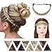 Braided Headband Hair Chunky Braided Headband Plaited Hair Band Wide Plaited Braids Elastic Stretch Braid Hairband Synthetic Hairpiece For Girls And Women (Medium-five strands braided, 12/24)