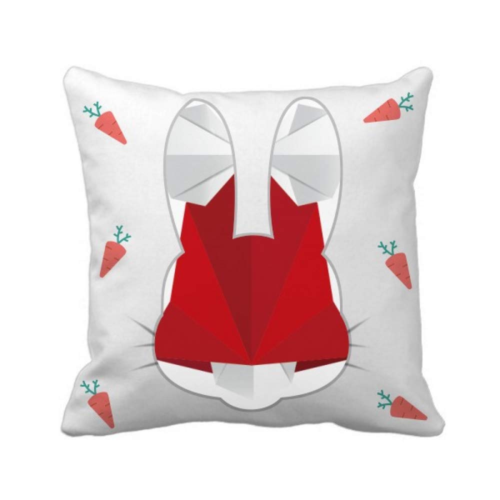 Coussin carré motif lapin origami de haute qualité avec nœud bowknot chic