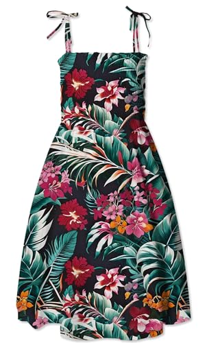 Image of Cromoncent Matching Hawaiian Outfits for Family, Dad and Son Matching Luau Beach Tropical Shirts Mommy Daughter Tropical Sets