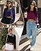 Neer 3 Pack Women's Cropped Long Sleeve Tops, Scoop Neck Loose Fit Sweatshirt Drop Shoulder Casual Basic Crop Tees(Fuchsia, Navy Blue, Black,Medium)