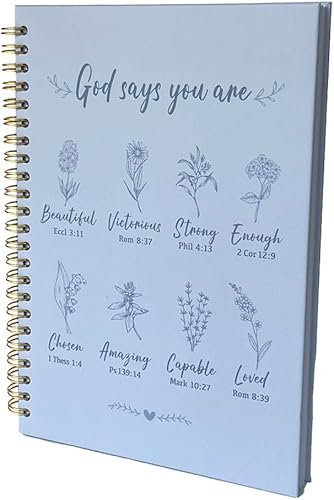 Miniatura 9 de Cuadernos cristianos en espiral para mujeres - Diario de oración para estudio bíblico con "Dios dice", 140 páginas, cuaderno de materias de tapa