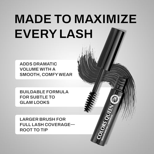 Image of Colors Queen Regular Mascara Waterproof Black | Curling & Lifting Effect | Lightweight | No Clumping | Waterproof & Smudge Proof Mascara for Women
