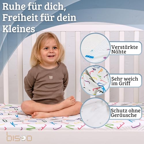 Bisoo Zauberlaken Spannbettlaken 35x75 Buchstaben für Kinderwagen Moseskorb – Ansicht 4