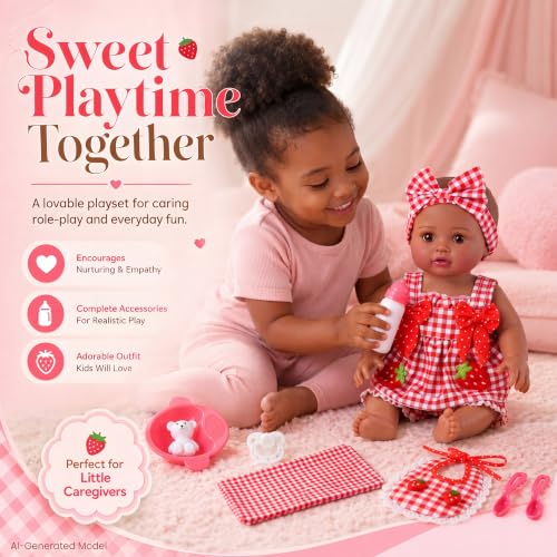 Set muñecas bebé negras 15 pulg. vinilo realista miniatura 2