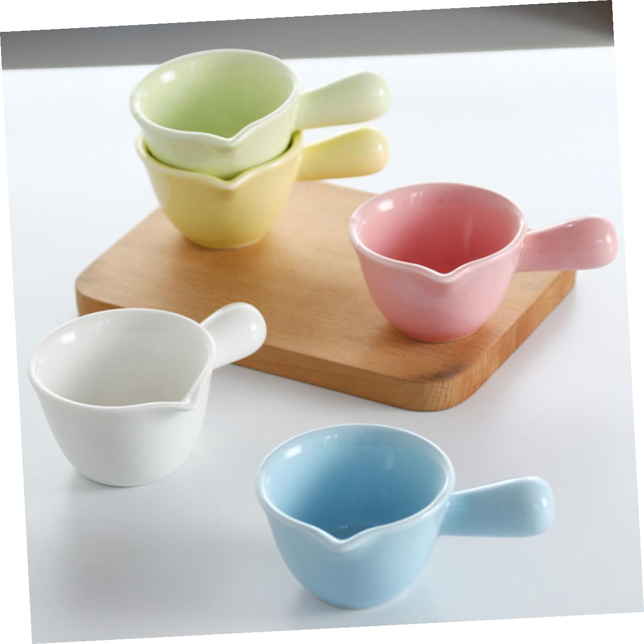 Gatuida 5pièces Pot à Lait Céramique avec Anse Tasse de Conservation pour Restaurant Pichet à Café ou Doseur de Sirop pour Maison Réceptions