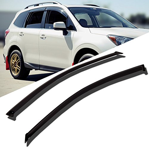 Image of TuningPros WD-503 Tinted Smoke Out-Channel Window Visor Deflector Rain Guard 2-pc Set