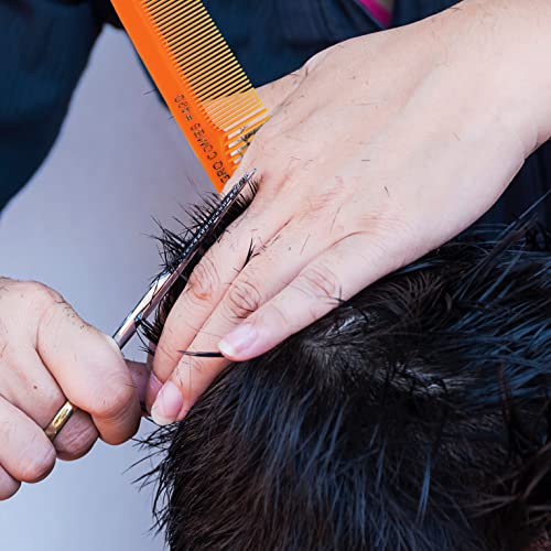 Allegro Combs 420 Hair Stylist Barbers Cutting Combs Beard Comb Mustache Mens Women Toddler Boys Braiding Hair Parting Usa 3 Pc. (Neon Orange) #TOP3