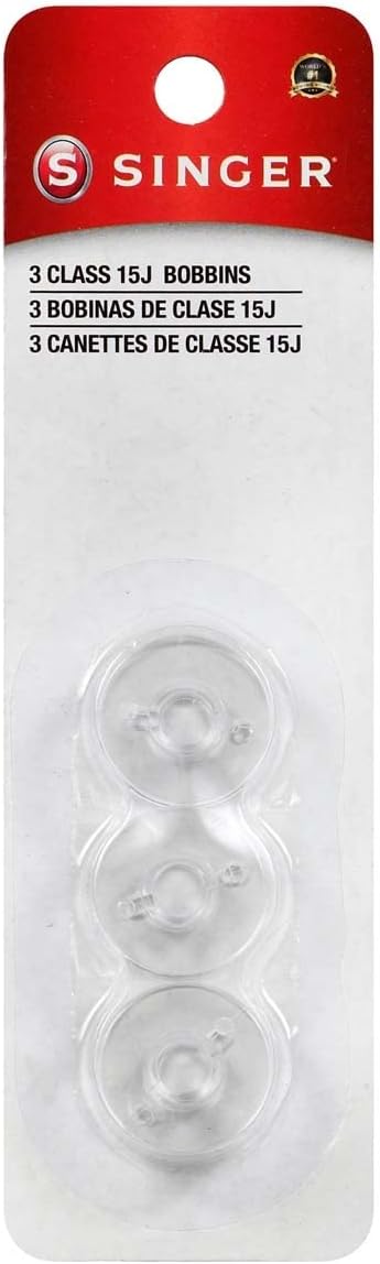 SINGER Class 15J Transparent Plastic Bobbins – Replacement Bobbins for Sewing Machine, Bobbins Sewing Machine, Sewing Machine Bobbins, Sewing Machine Accessories, 3ct