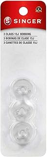 SINGER Class 15J Transparent Plastic Bobbins – Replacement Bobbins for Sewing Machine, Bobbins Sewing Machine, Sewing Machine Bobbins, Sewing Machine Accessories, 3ct