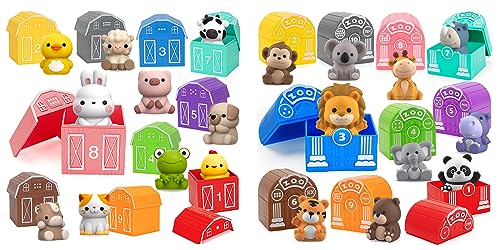 Image of Aigybobo Learning Toys for 1,2,3 Year Old Toddlers, 40Pcs Animals Toys Montessori Counting, Matching & Sorting Fine Motor Games, Christmas Birthday Easter Gift for Baby Boys Girls Age 12-18 Months