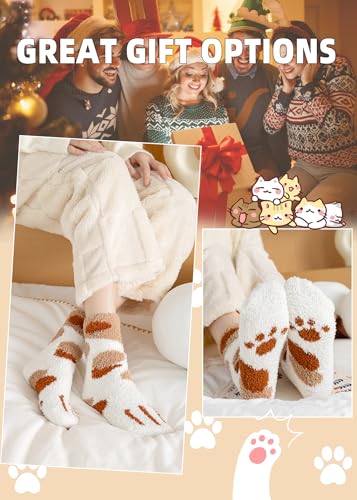 Cozy Fluffy Animal Slipper Socks for Women, Soft Warm Winter Sleep Socks, Fuzzy Christmas Gift Socks for Girls4