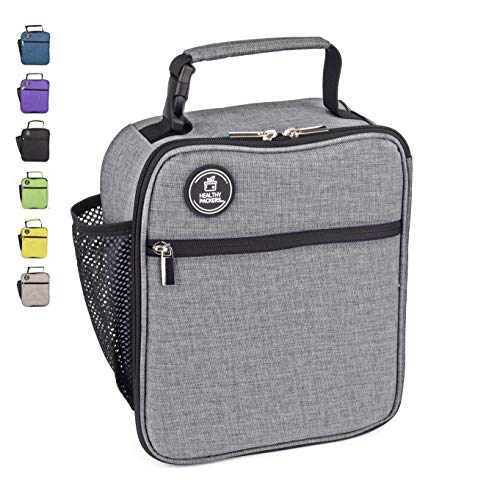 Insulated Lunch Bag for Men, Women & Kids with water bottle holder, Professional lunchbox for adults, Mens lunchbox for work, School and Outdoor Activities, waterproof insulated lunch box, Dark Gray