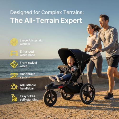 Image of Jogging Stroller with All-Terrain Frame, 12 inch /16 inch Inflatable Tires