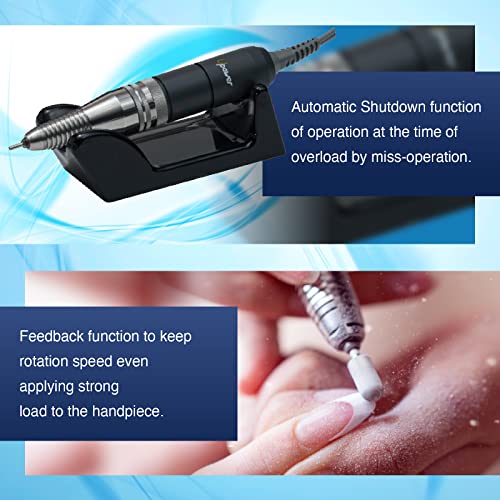 [Upower] UP200 Professional Nail Drill Machine, 20000 RPM Electric File for Nails, Low Noise & Low Vibration (Made in Japan) Produced by URAWA Corp. - Thumbnail 3