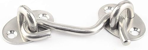 Miniatura 6 de Pestillo, cerradura de gancho de puerta, puerta corrediza de granero, 2 pestillos de acero inoxidable, puerta corredera de seguridad con tornillos