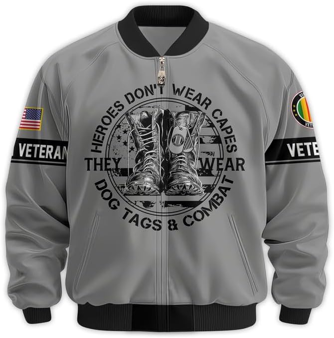 Vietnam Veteran Jackets For Men - Military Men Jacket, Premium Waterproof Coat, Veterans Day Gift, Full Size S - 6XL