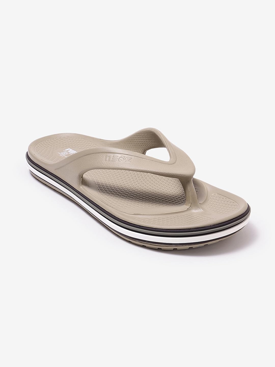 Neoz Extra Soft Men's Slippers with Cushion FootBed for Adult | Comfortable & Light Weight | Stylish & Anti-Skid | Waterproof & Regular Flip Flops for Gents/Boys, M-COOLZ-1-KHAKI_8 1