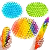 Yisryerow Fidget Worm Toy | Sensory Toys for Adults & Kids with Autism ADHD | 3-Pack Quiet Desk Fidgets | Anxiety Stress Relief Toy for Teens | Easter Basket Stuffers (Rainbow,Green,Blue)