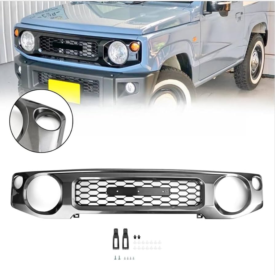 ジムニーJB64のグリルとフロントバンパー Amazon | VIPIH ジムニー グリル JB64 JB74用 ジムニー フロント