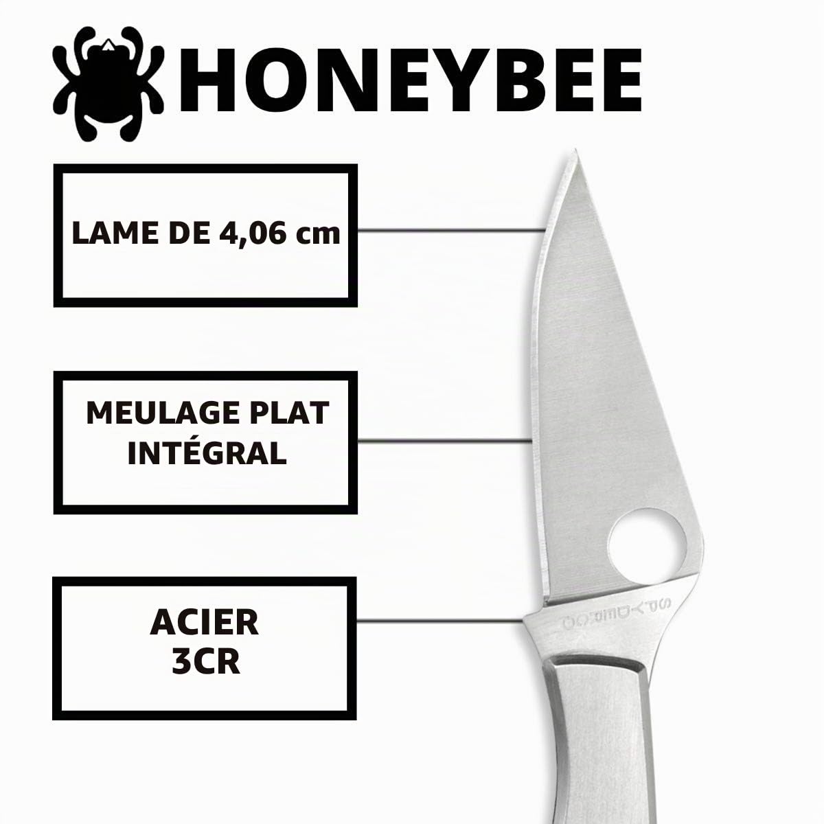 Spyderco Honeybee Couteau fermant Mixte Adulte, Gris, Taille Unique