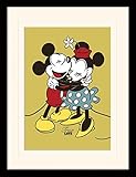 1art1 Micky Maus - Mickey & Minnie Mouse, True Love Gerahmtes Bild Mit Edlem Passepartout | Wand-Bilder | Kunstdruck Poster Im Bilderrahmen 40 x 30 cm