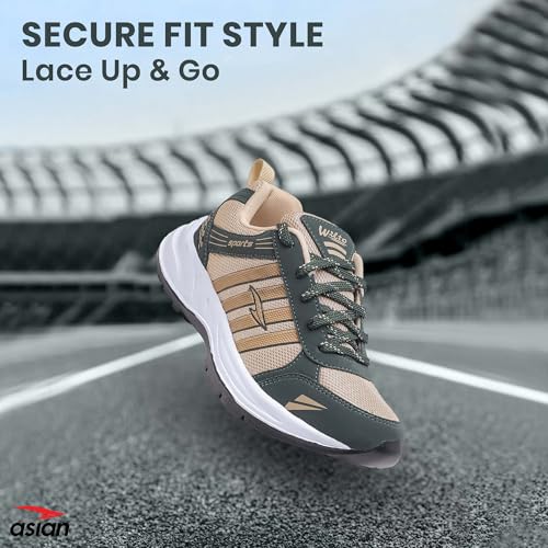 Image of ASIAN Wonder-21 Men's Running Shoes | Lace-Up Shoes with Lightweight Mesh Upper | Cushioned Comfort & Durable Grip for Daily Use