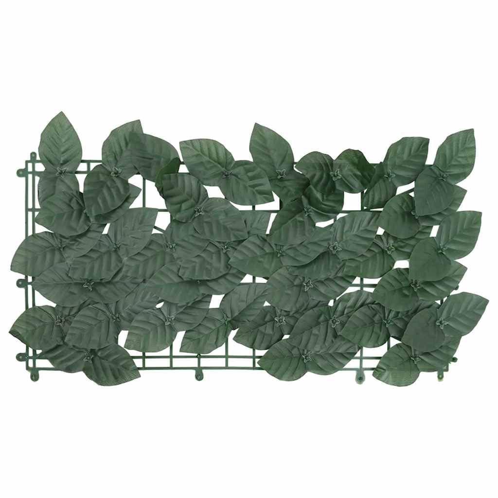 Paravento balcone con foglie verde scuro 300 x 75 cm, recinzione decorativa in polietilene e tessuto per terrazza e giardino, frangivista durevole e a bassa manutenzione