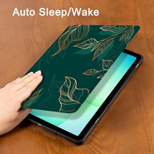 Image of CoBak Case for Samsung Galaxy Tab A11+ Plus 11 inch 2025, Multi-Viewing Angles, All New PU Leather Folio Stand Cover with Auto Sleep Wake Feature for Samsung Galaxy Tab A11+ Tablet 11-inch, Green Pattern