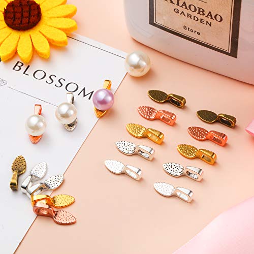 400 Pieces Spoon Glue On Bails Pendants Oval Jewelry Glue On Earring Bails Pendants Small Spoon Bail Earring Charms For Jewelry Crafts Making Supplies,15 X 5 Mm, 5 Colors #TOP4