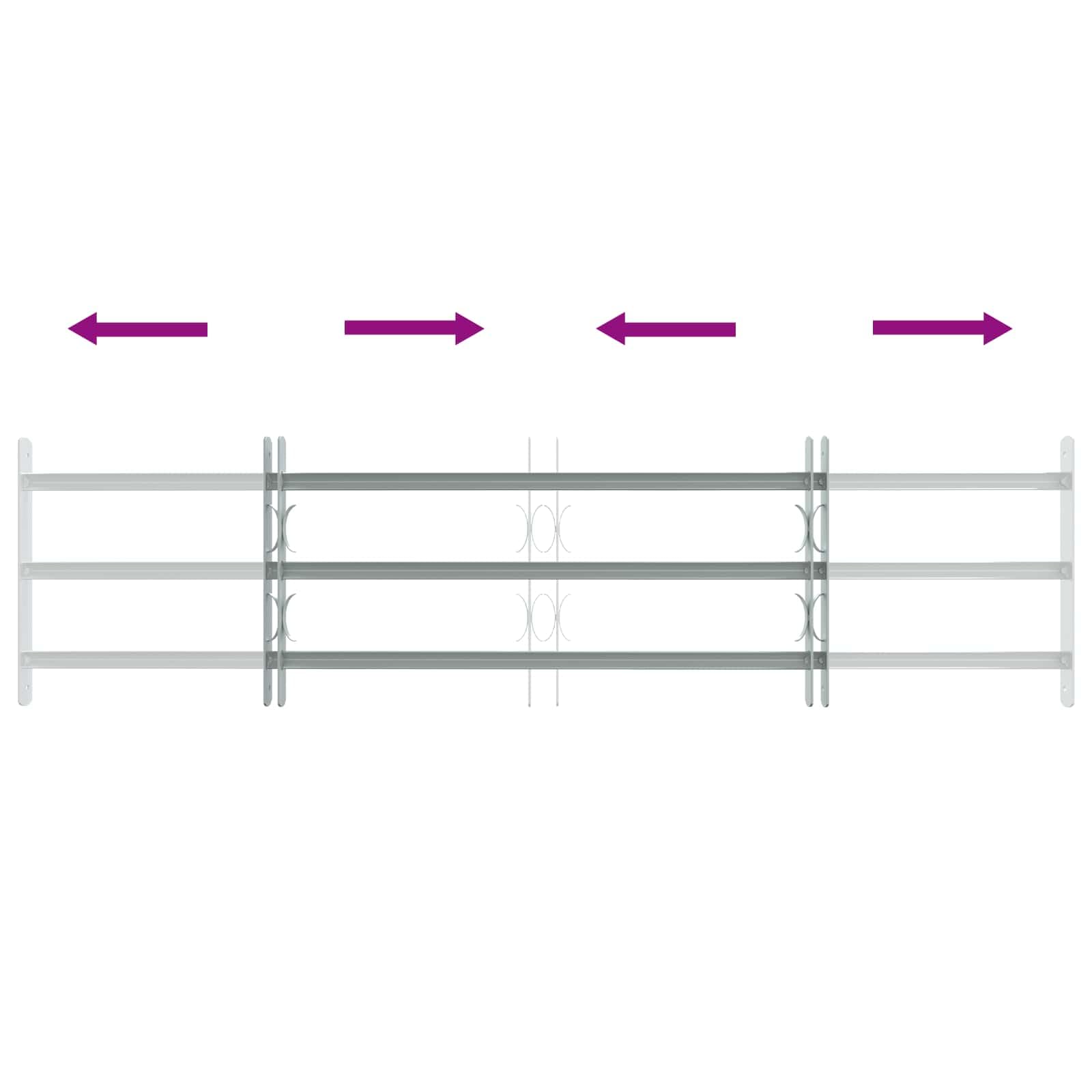Reja de Seguridad para Ventanas con 3 Barandas 3 pcs para balcón,planta baja,ventana de bodega,Reja antirrobo 93-174 cm