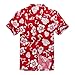 Men's Hawaiian Shirt Aloha Shirt M Red Hibiscus