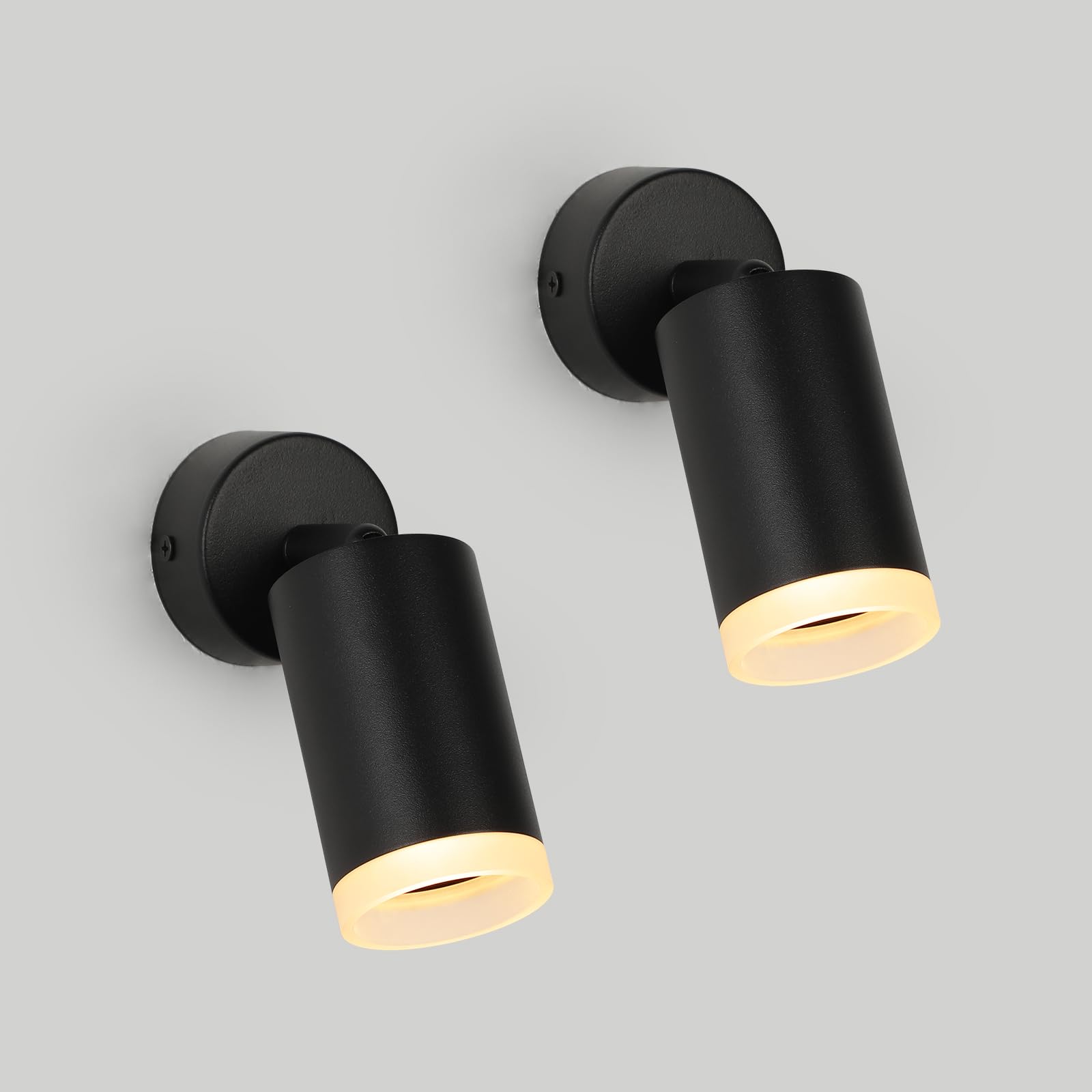 Ceiling Lights Spotlight Wall Light - 2pcs Spot Lights 350°Adjustable, GU10 Black Light Shade Metal Light Fittings Anti-Glare, Industrial Wall Ceiling Lamp for Kitchen Living Room Bedroom
