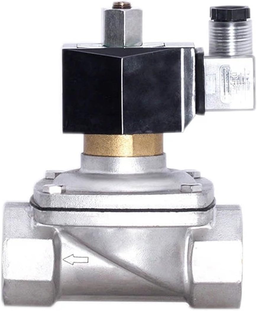 1-1/4" Stainless Steel Solenoid Valve Waterproof Normally Open Solenoid Valve With LED Power Indicator 24V 12V 220V 110V(NPT_12VDC_NBR-SEAL)