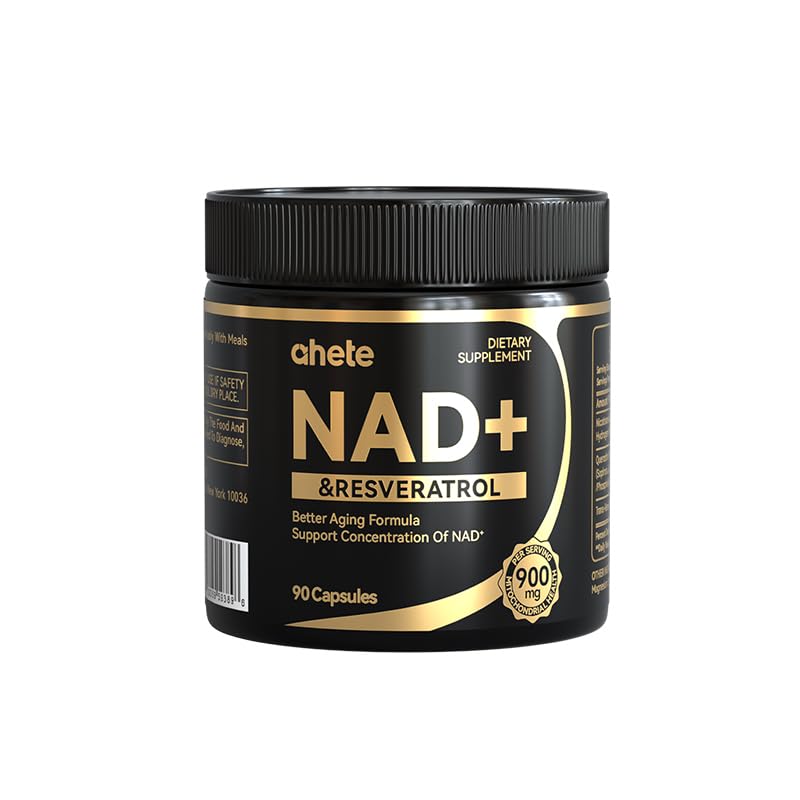AheteNADResveratrol Supplement, Supports Energy, Focus & Healthy Aging, 900mg NMNH Supplement per Serving, 90 NAD+Capsules (45 Day Supply)