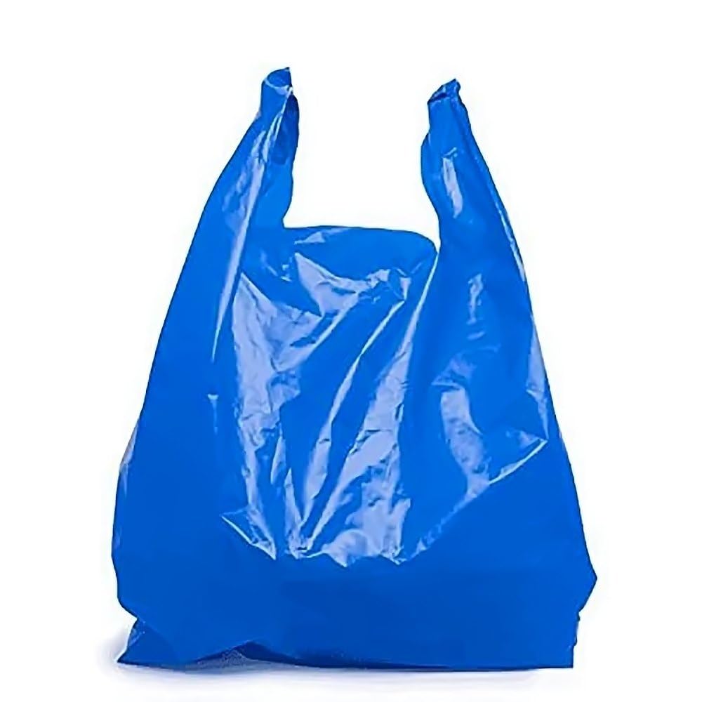 Lot de 1000 Sacs Bretelles Bleus Premium 28+14x48 cm - Robustes, Spacieux et Élégants | Idéaux pour l'Emballage et le Stockage