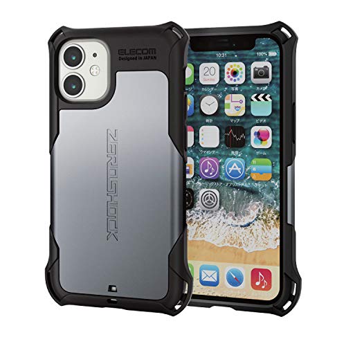 �G���R�� iPhone 12 mini �P�[�X Qi�[�d�Ή� �n�C�u���b�h ZEROSHOCK �ϏՌ� �X�^���_�[�h �V���o�[ PM-A20AZEROSV