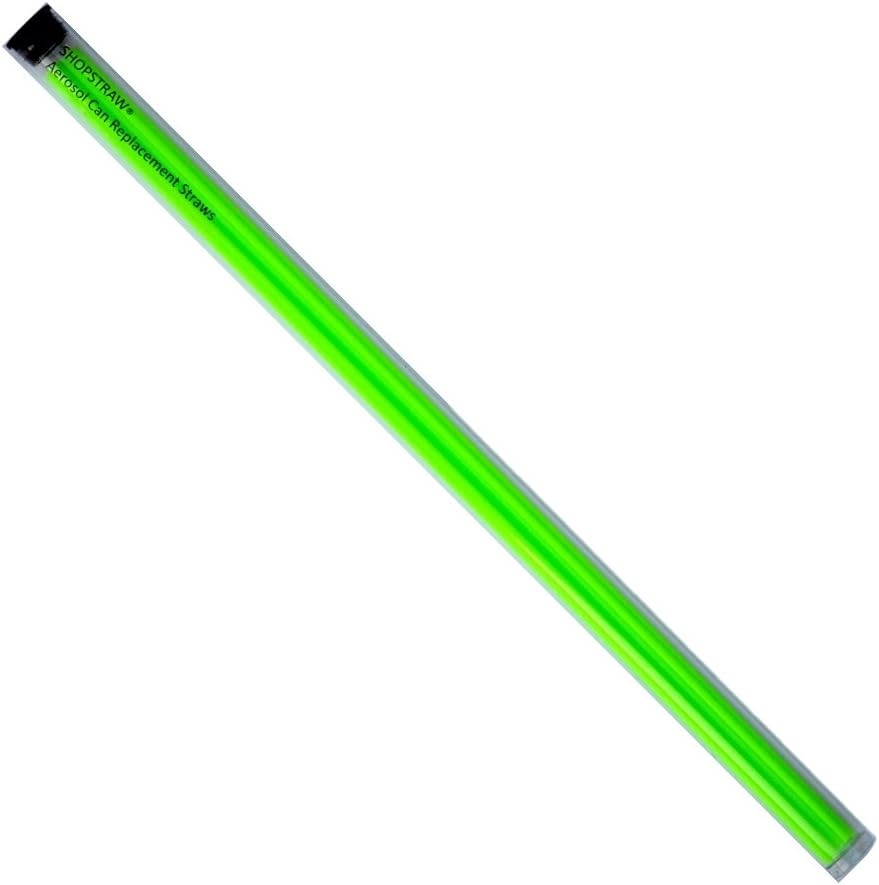 SS-10B Aerosol Can Replacement Straws, 10", Neon Green, 10 Count