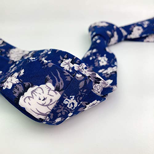 Image of Mantieqingway Floral Ties for Men Skinny Cotton Tie Flower Necktie