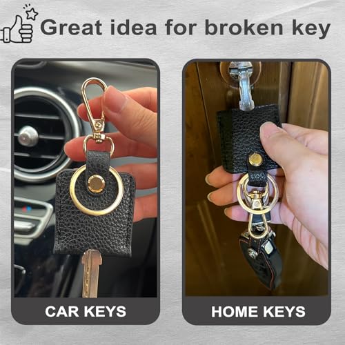 Image of Leather Key Sleeve, Broken Car Key Loop Replacement, Stylish Key Cover for Women Men