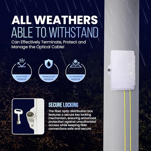 Image of ETS Fiber Optic Distribution Box 2 Core - IP65 Waterproof, UV Resistant, FTTH, FTTx, Wall /Pole Mountable, Industrial Networks, Fusion Splicing, SC /LC /FC Adapters, Cable Management