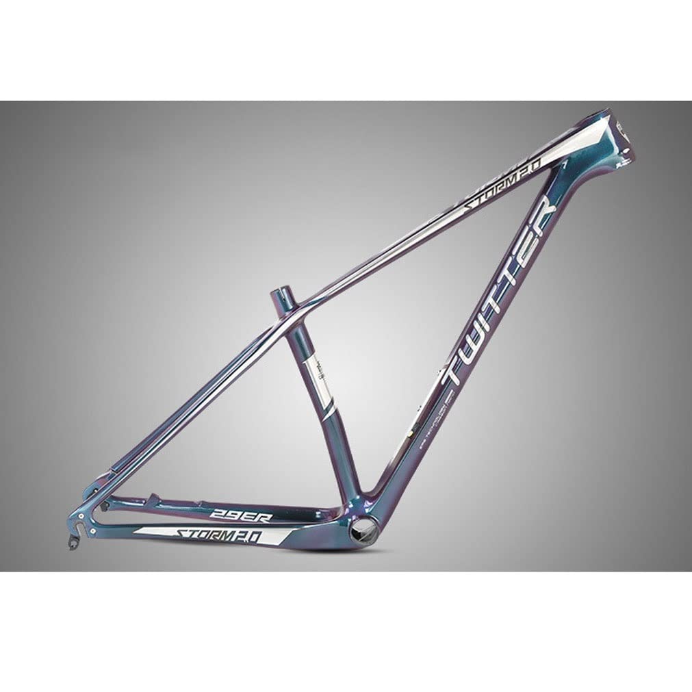 HIMALO Carbon Fiber Bike Frame 27.5er 29er Mountain Bike Frame 15''/17''/19'' XC Hardtail Frame Disc Brake Internal Routing QR 135mm(Silver,29 * 15'')