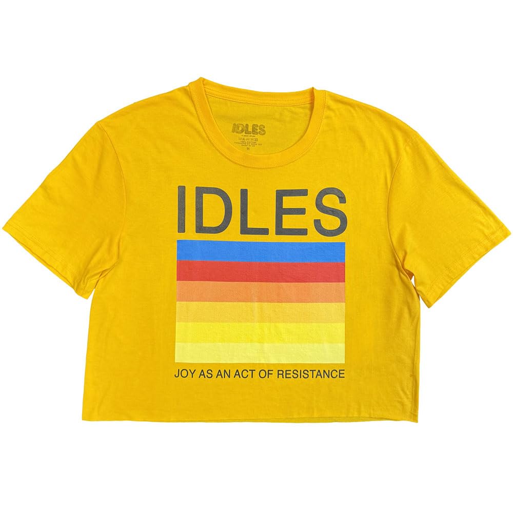 Rock Off officially licensed products Idles Band Logo Crop Top XL Yellow