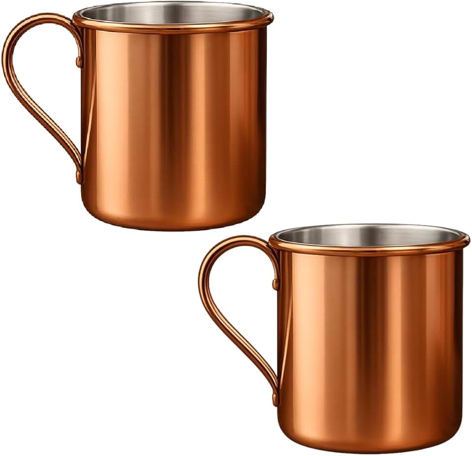 Caneca Moscow Mule Aço Bronze 430ml - Lisa - Kit c/2 unids