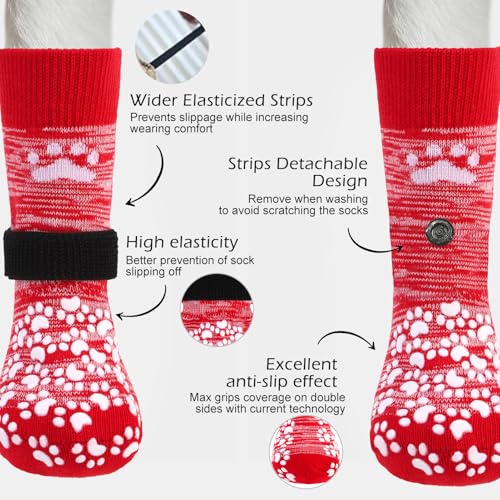 EXPAWLORER Meias antiderrapantes para cães para evitar lamber patas, sapatos de cachorro para pavime