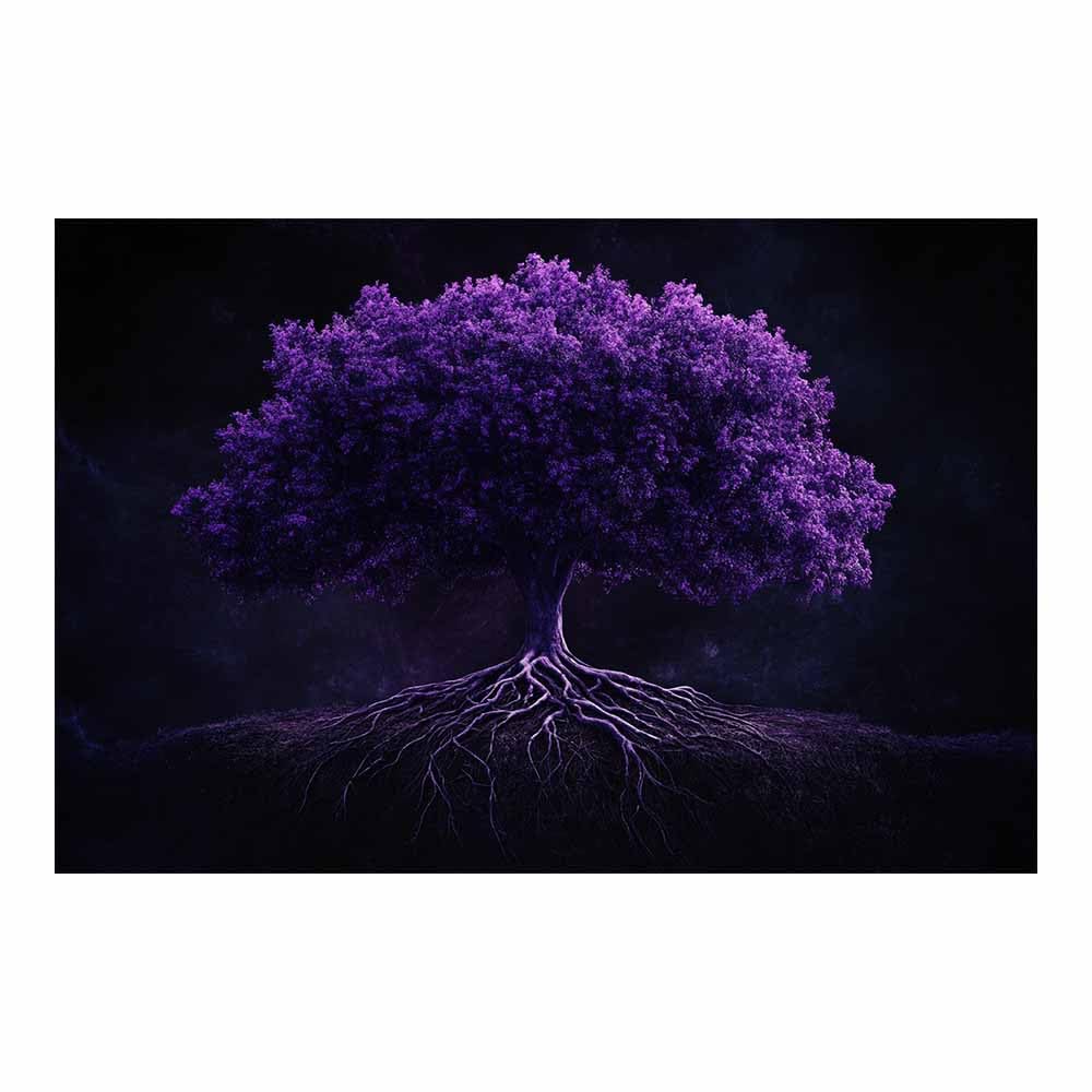 ZAMAEIU Tree of life wall art Shadowy-Cluster Tree abstract canvas wall, For Bathroom, Living Room, Bedroom, Office.Gift for Home Decor(Purple;)-80x120cm Unframed