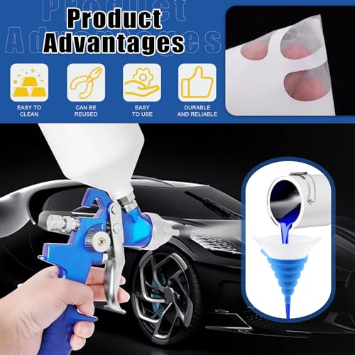Filtres à peinture 100 microns avec entonnoir silicone bleu stable