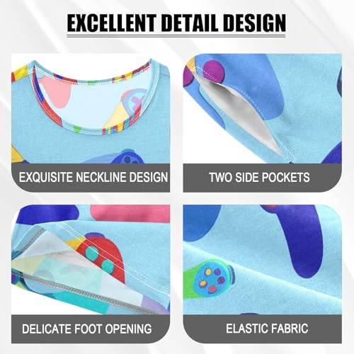 Colorful Controller Pajama Set Short Sleeve Pajamas Shorts Sets Cotton PJS 2 Piece Clothes Set 5Y4