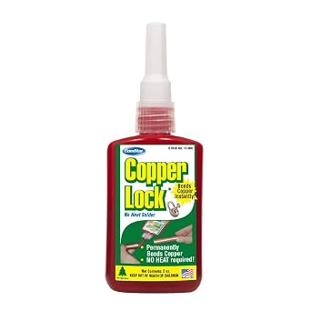 Copper Lock 2 oz No-Heat Liquid Solder, Pipe & Coupling Solder | For Plumbing & HVAC, Permanently Bonds Pipe & Coupling In Minutes, Leak-Proof Seal to 500 PSI,60F to +300F, Made in USA