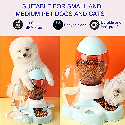 KTWEGOFU Automatic Cat Feeder and Water Dispenser,Auto Gravity Food Feeder & Non Spill Water Dispenser 2 in 1, Durable… - Image 2